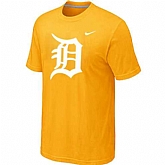 Men's Detroit Tigers Fresh Logo Yellow T-Shirt,baseball caps,new era cap wholesale,wholesale hats